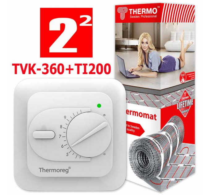Термомат TVK-360 2 кв.м. + Thermoreg TI-200
