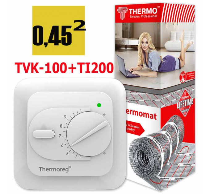 Термомат TVK-100 0,45 кв.м + Thermoreg TI-200