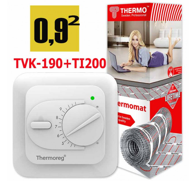 Термомат TVK-190 0,9 кв.м + Thermoreg TI-200