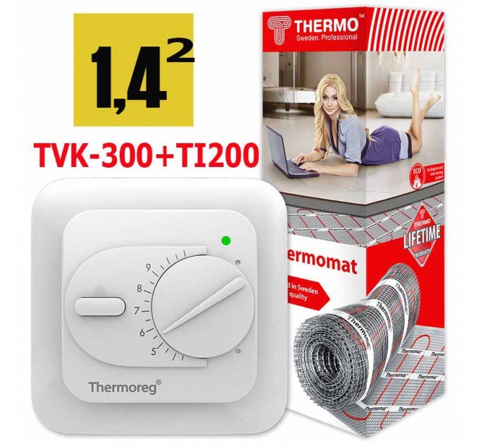 Термомат TVK-300 1,4 кв.м + Thermoreg TI-200