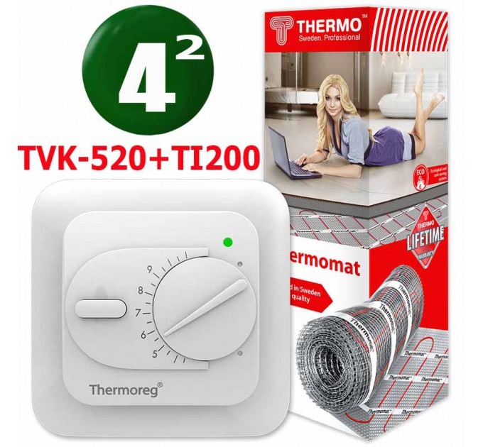 Термомат TVK-520 4 кв.м. + Thermoreg TI-200